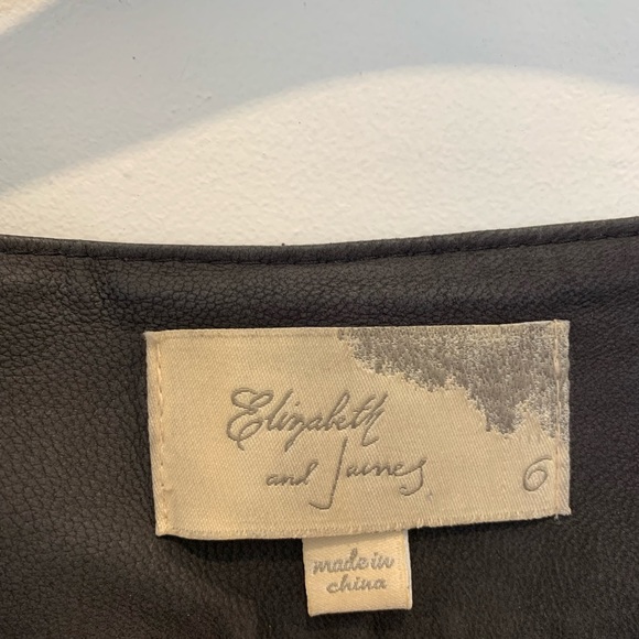 Elizabeth and James black leather jacket. Size 6 - Picture 3 of 5